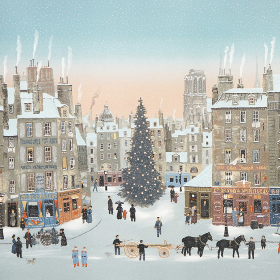 ミッシェル・ドラクロワの絵画作品　タイトルは、メリークリスマス